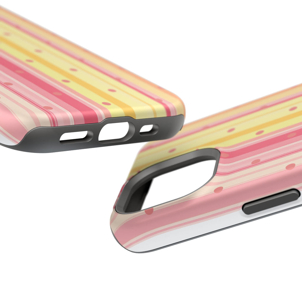 Colorful Pastel Stripe & Dot Magnetic Phone Case — Impact-Resistant