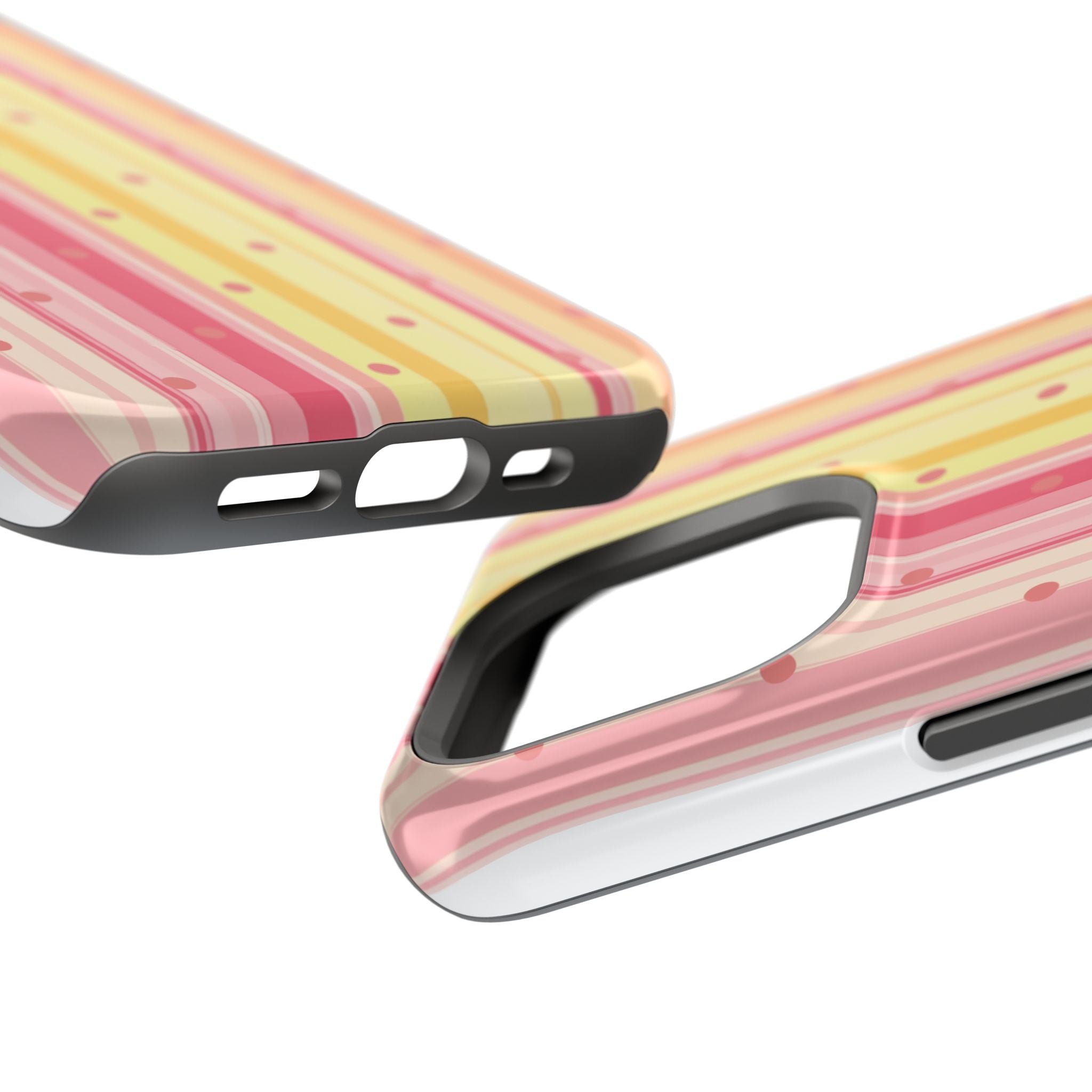 Colorful Pastel Stripe & Dot Magnetic Phone Case — Impact-Resistant