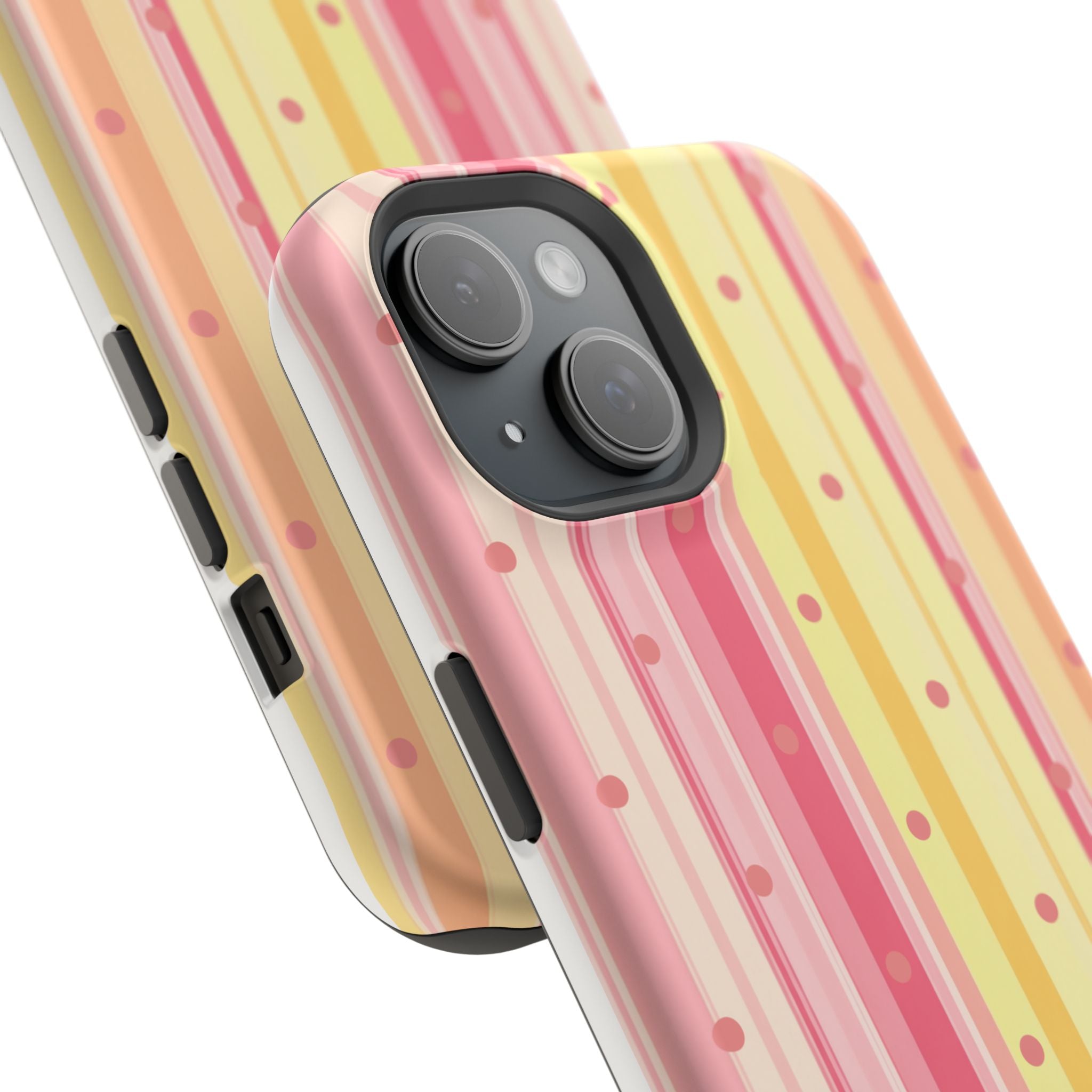 Colorful Pastel Stripe & Dot Magnetic Phone Case — Impact-Resistant