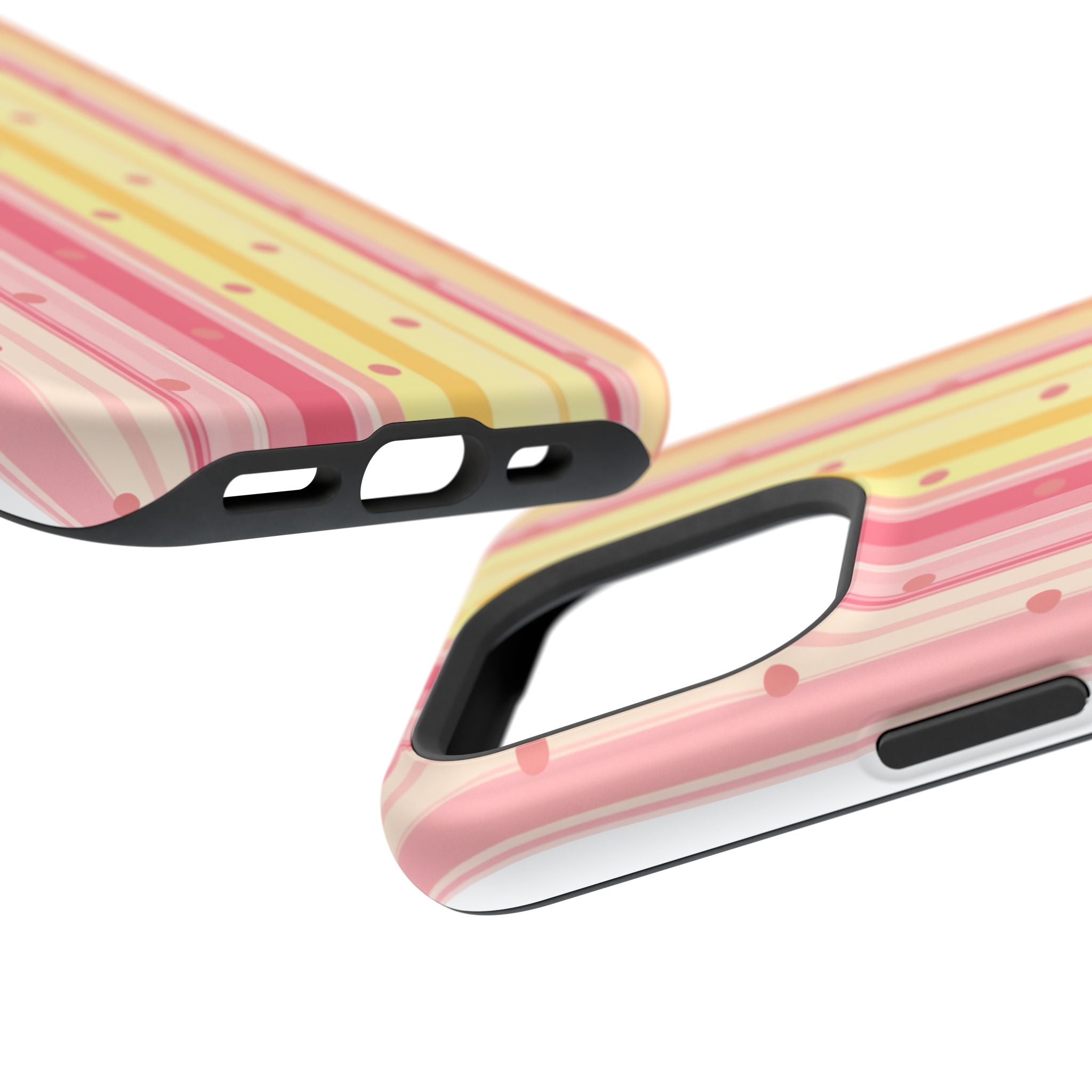 Colorful Pastel Stripe & Dot Magnetic Phone Case — Impact-Resistant