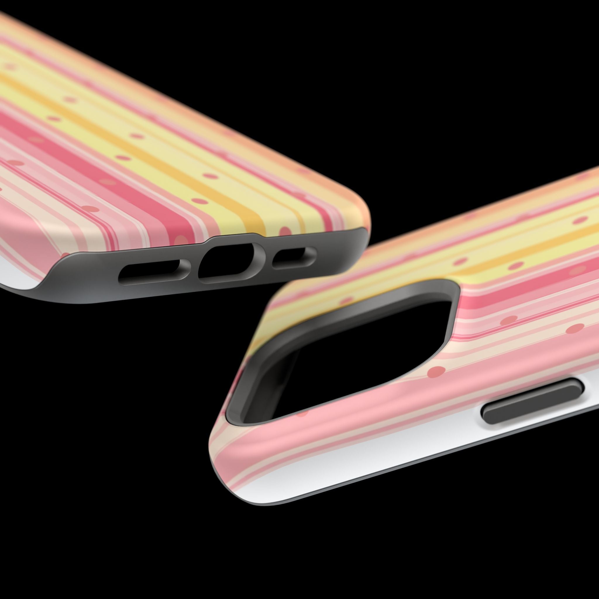 Colorful Pastel Stripe & Dot Magnetic Phone Case — Impact-Resistant