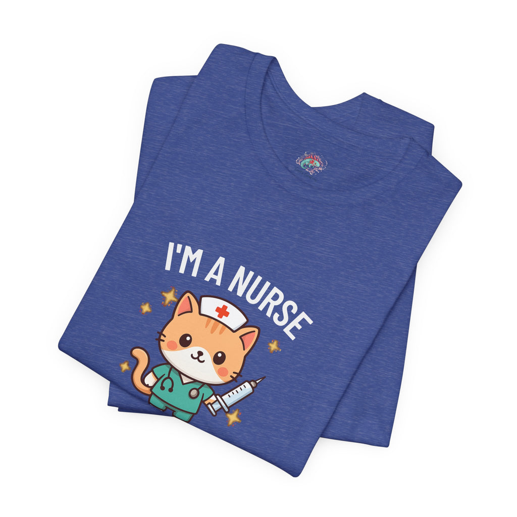 Nurse Cat T-Shirt — "I’m a Nurse, My Coffee Is Stronger Than Your Attitude" Cute Nurse Gift