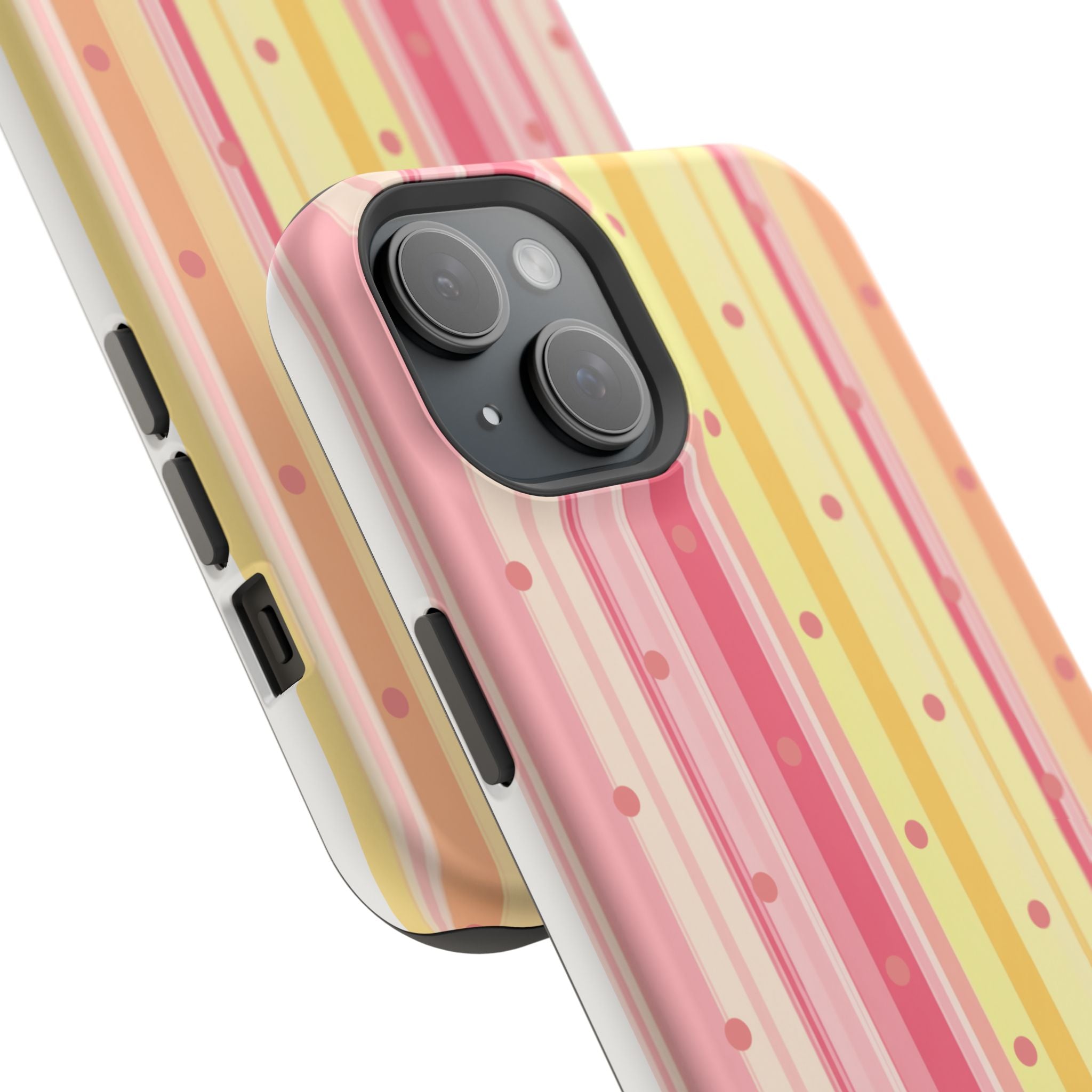 Colorful Pastel Stripe & Dot Magnetic Phone Case — Impact-Resistant
