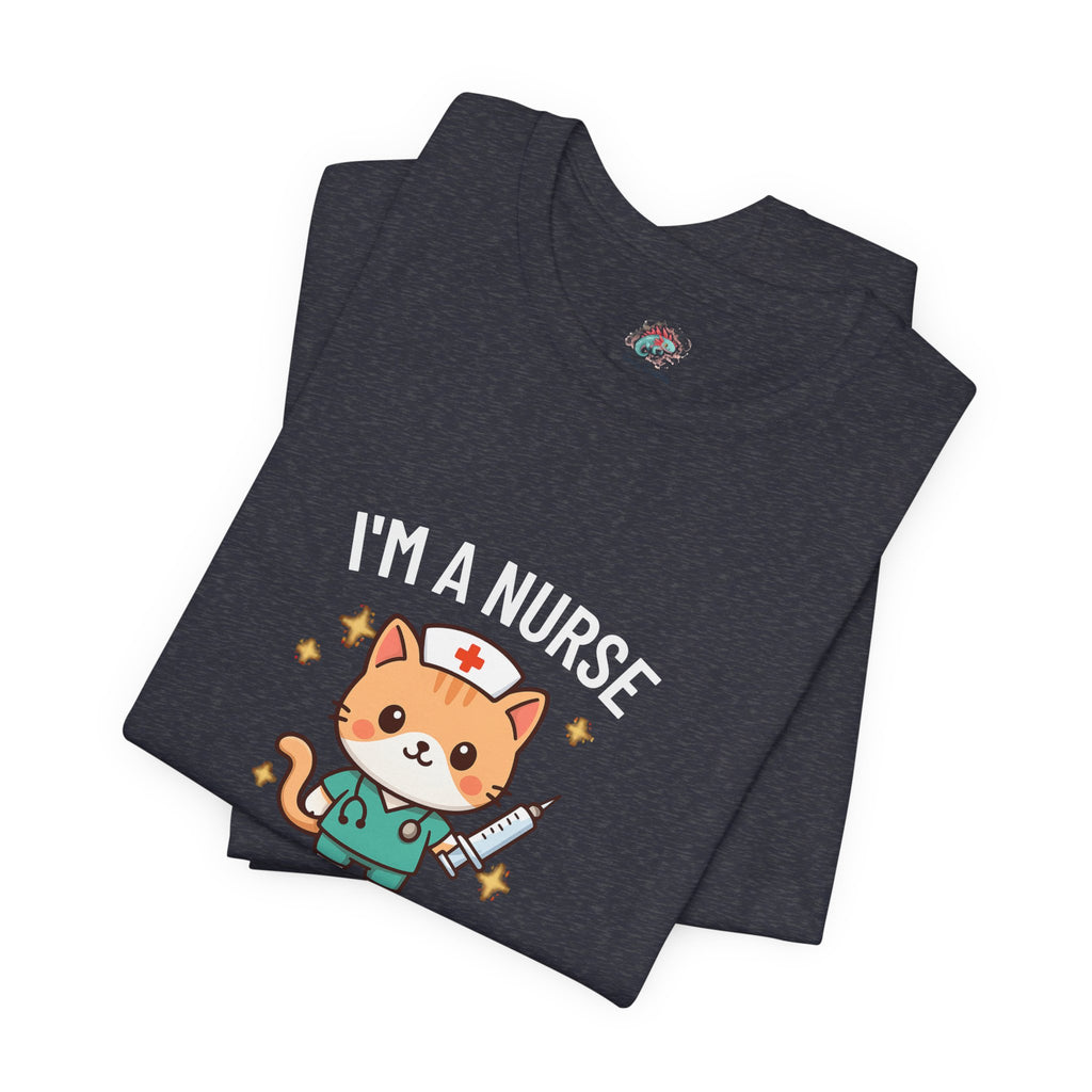 Nurse Cat T-Shirt — "I’m a Nurse, My Coffee Is Stronger Than Your Attitude" Cute Nurse Gift