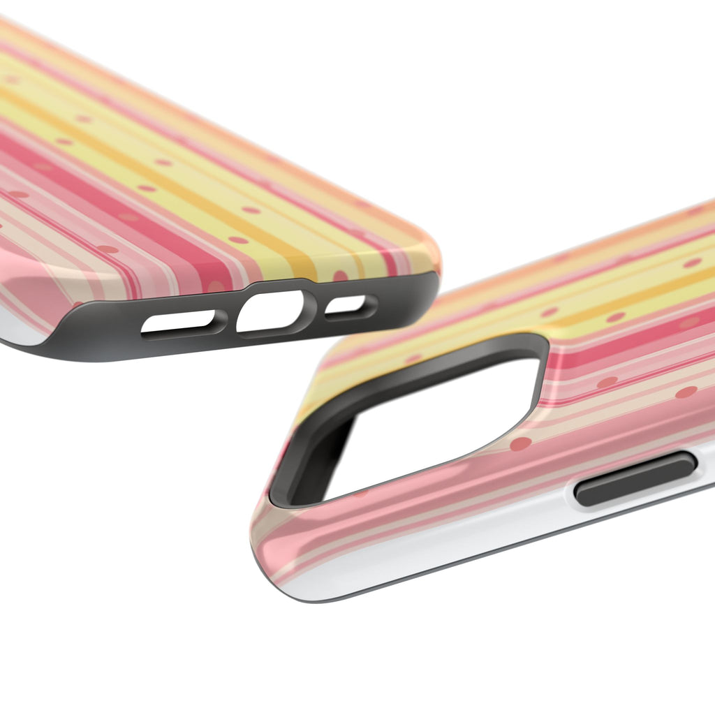 Colorful Pastel Stripe & Dot Magnetic Phone Case — Impact-Resistant