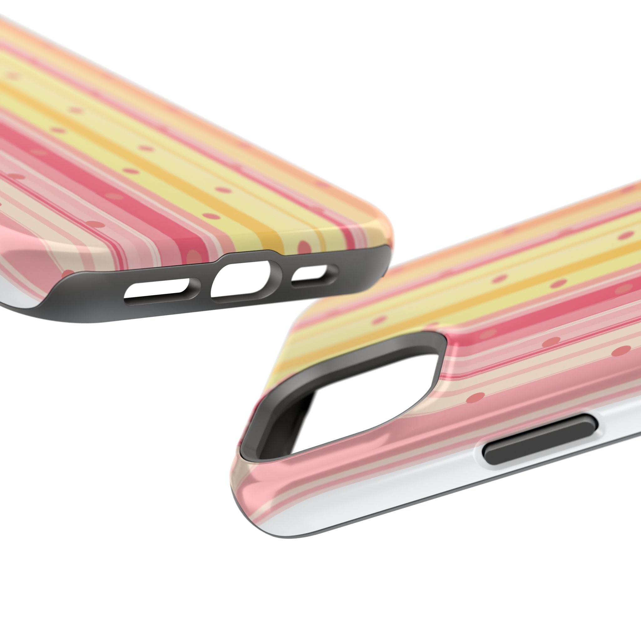 Colorful Pastel Stripe & Dot Magnetic Phone Case — Impact-Resistant