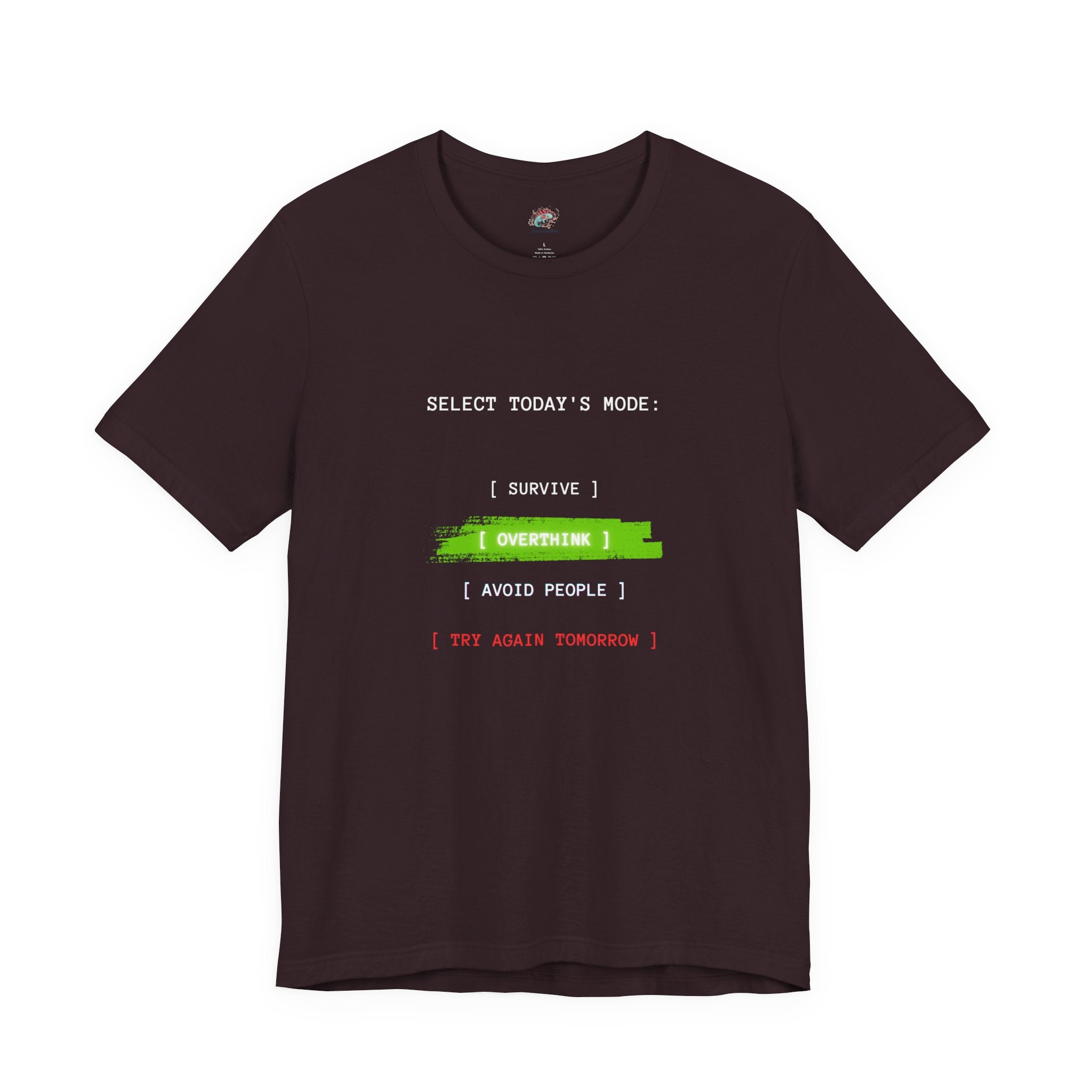 Overtime I Try Again Tomorrow tee | Minimal glitch text shirt