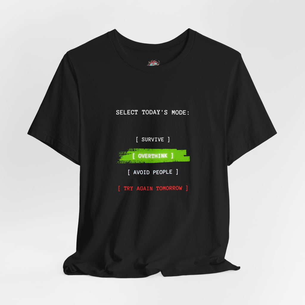 Overtime I Try Again Tomorrow tee | Minimal glitch text shirt