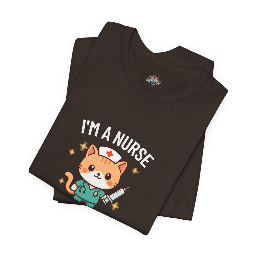 Nurse Cat T-Shirt — "I’m a Nurse, My Coffee Is Stronger Than Your Attitude" Cute Nurse Gift