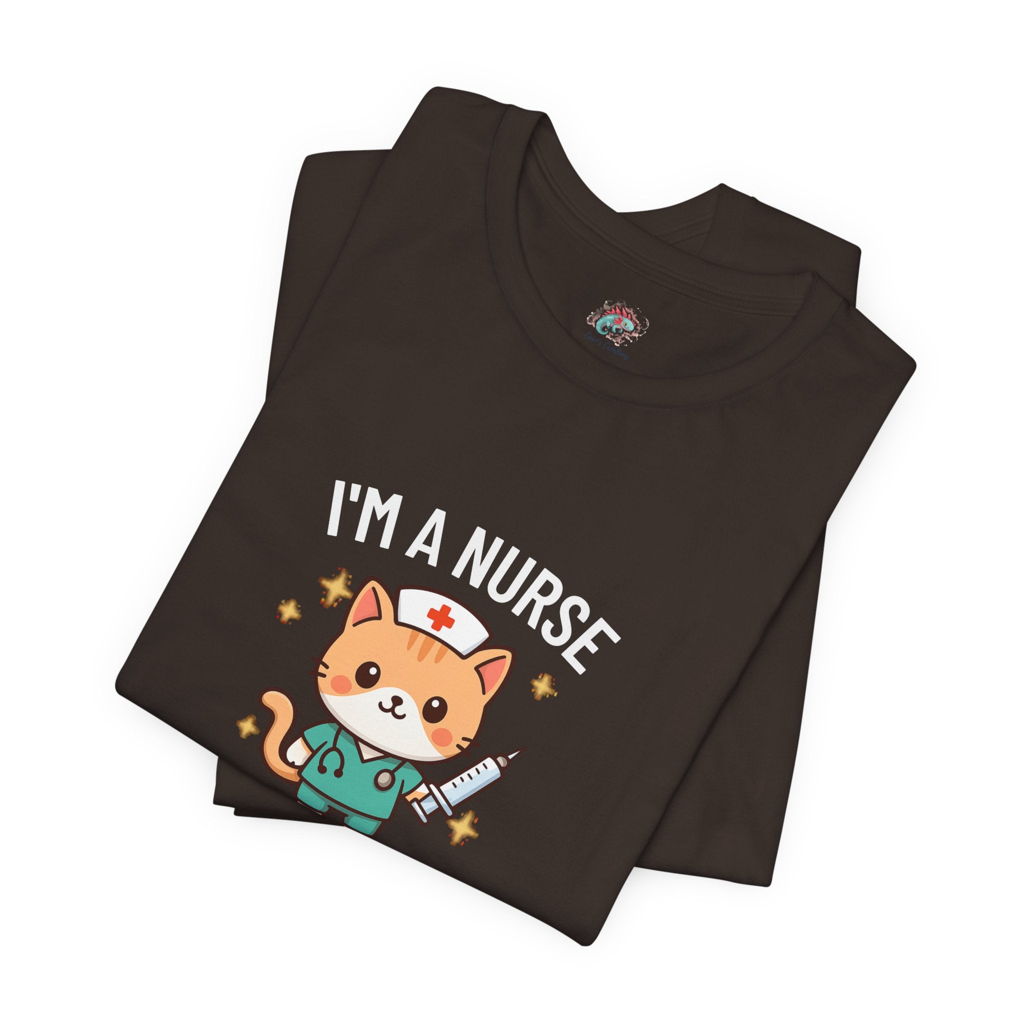 Nurse Cat T-Shirt — "I’m a Nurse, My Coffee Is Stronger Than Your Attitude" Cute Nurse Gift