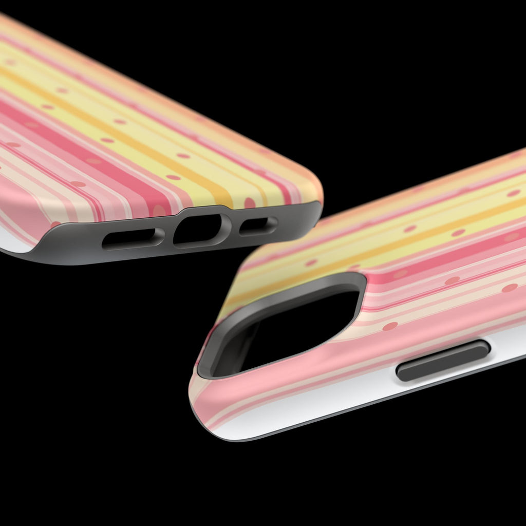 Colorful Pastel Stripe & Dot Magnetic Phone Case — Impact-Resistant