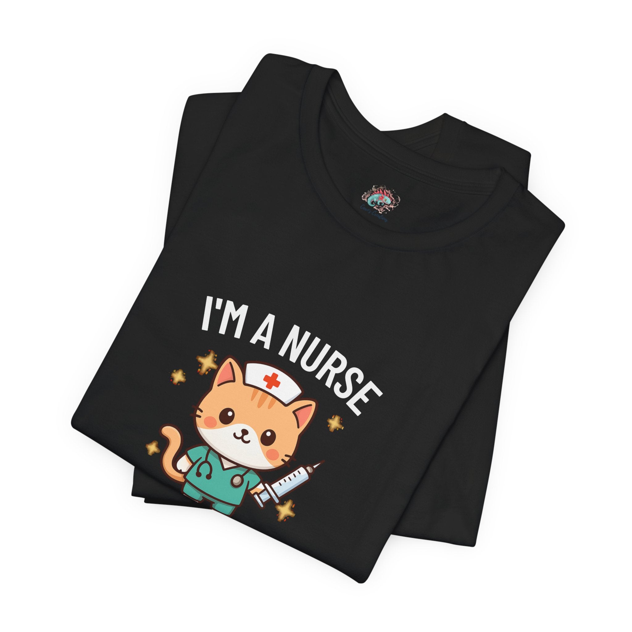 Nurse Cat T-Shirt — "I’m a Nurse, My Coffee Is Stronger Than Your Attitude" Cute Nurse Gift