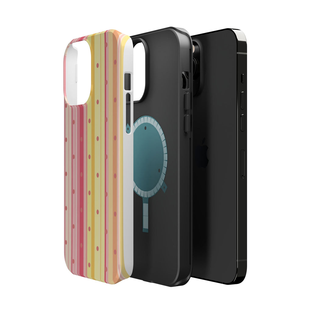 Colorful Pastel Stripe & Dot Magnetic Phone Case — Impact-Resistant