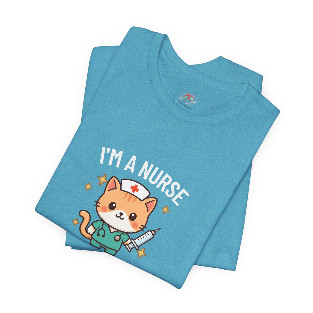 Nurse Cat T-Shirt — "I’m a Nurse, My Coffee Is Stronger Than Your Attitude" Cute Nurse Gift