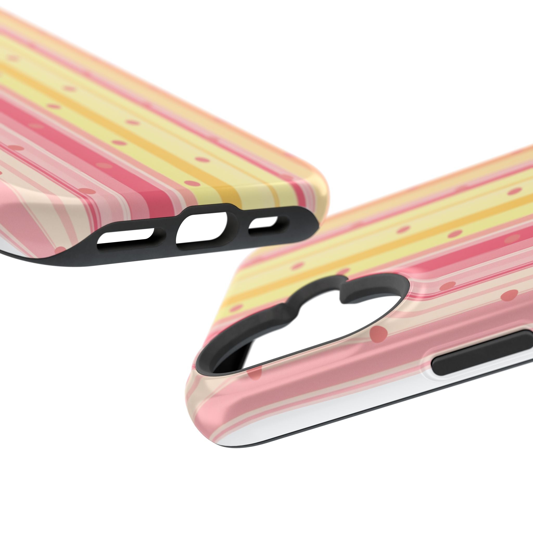 Colorful Pastel Stripe & Dot Magnetic Phone Case — Impact-Resistant