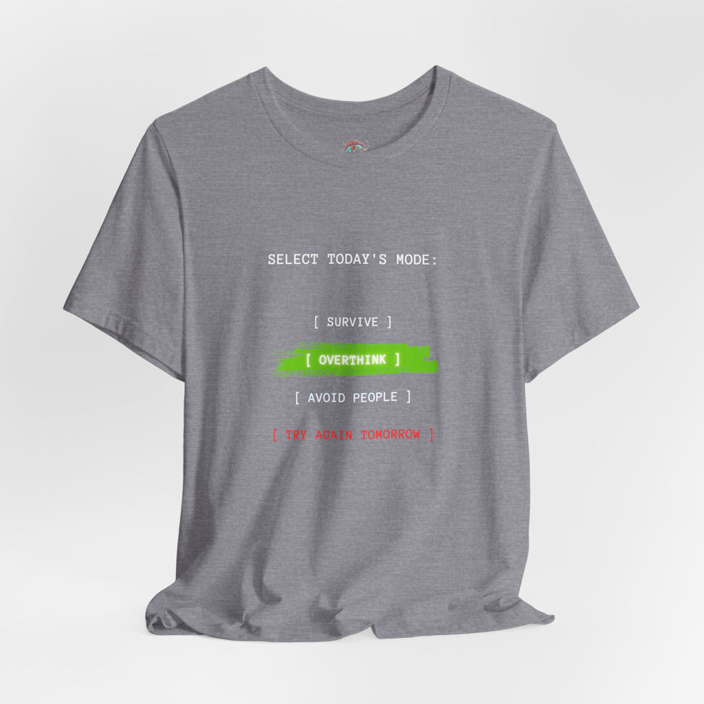 Overtime I Try Again Tomorrow tee | Minimal glitch text shirt