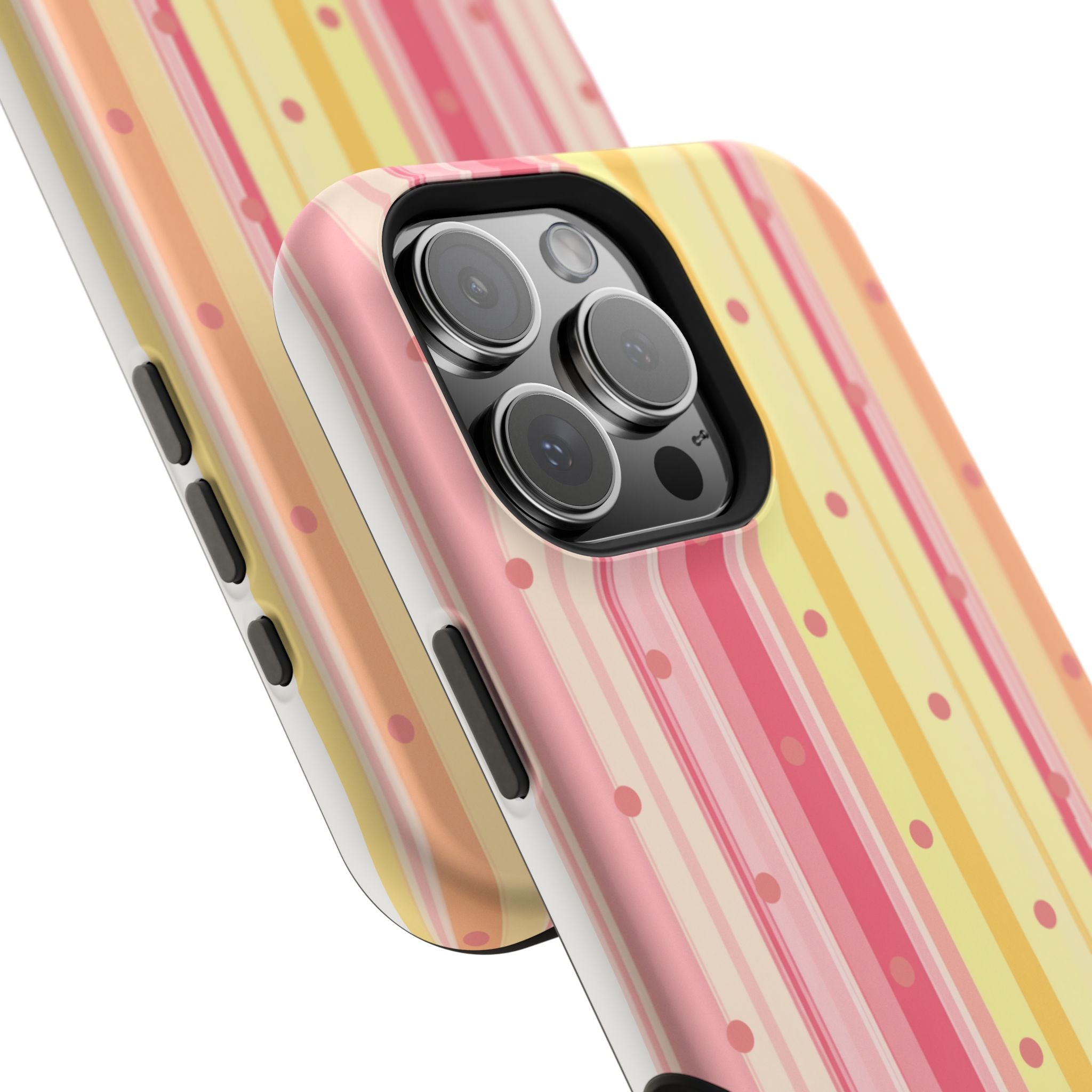 Colorful Pastel Stripe & Dot Magnetic Phone Case — Impact-Resistant