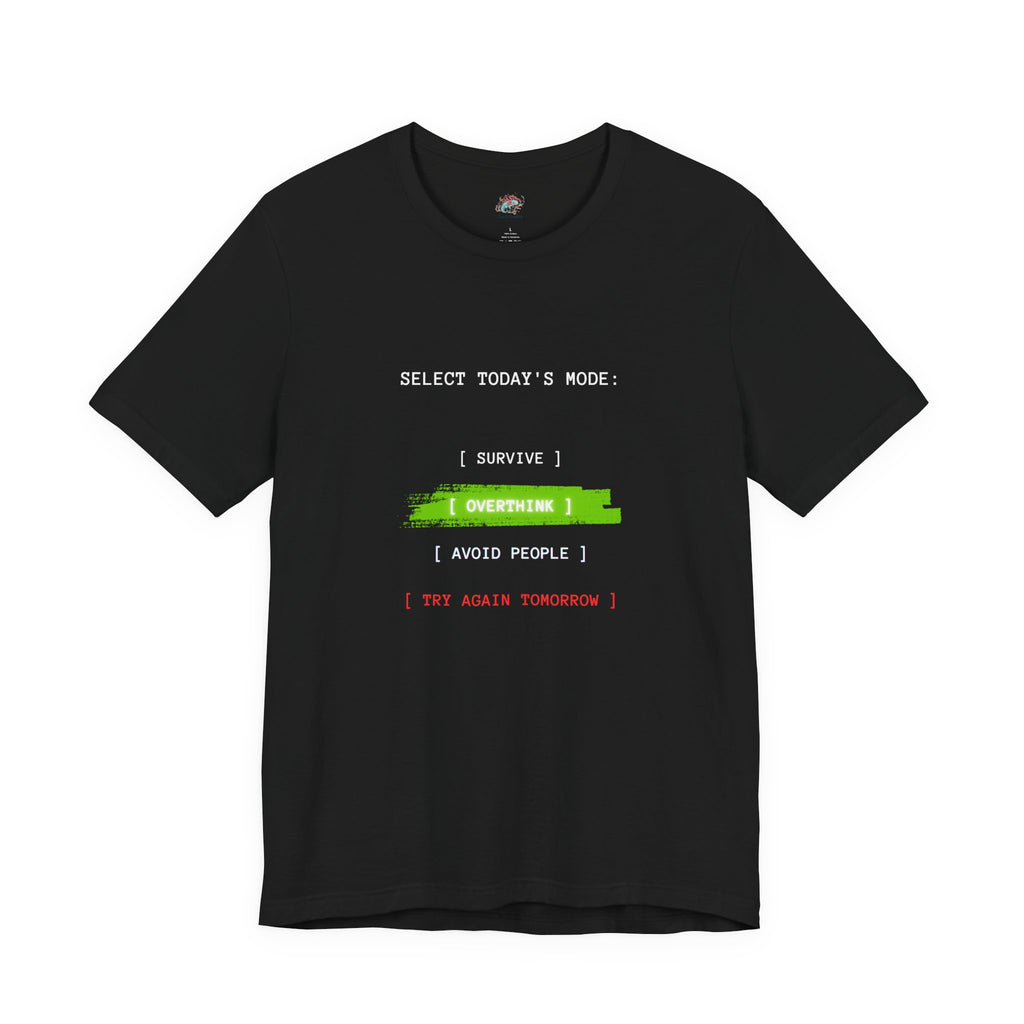 Overtime I Try Again Tomorrow tee | Minimal glitch text shirt