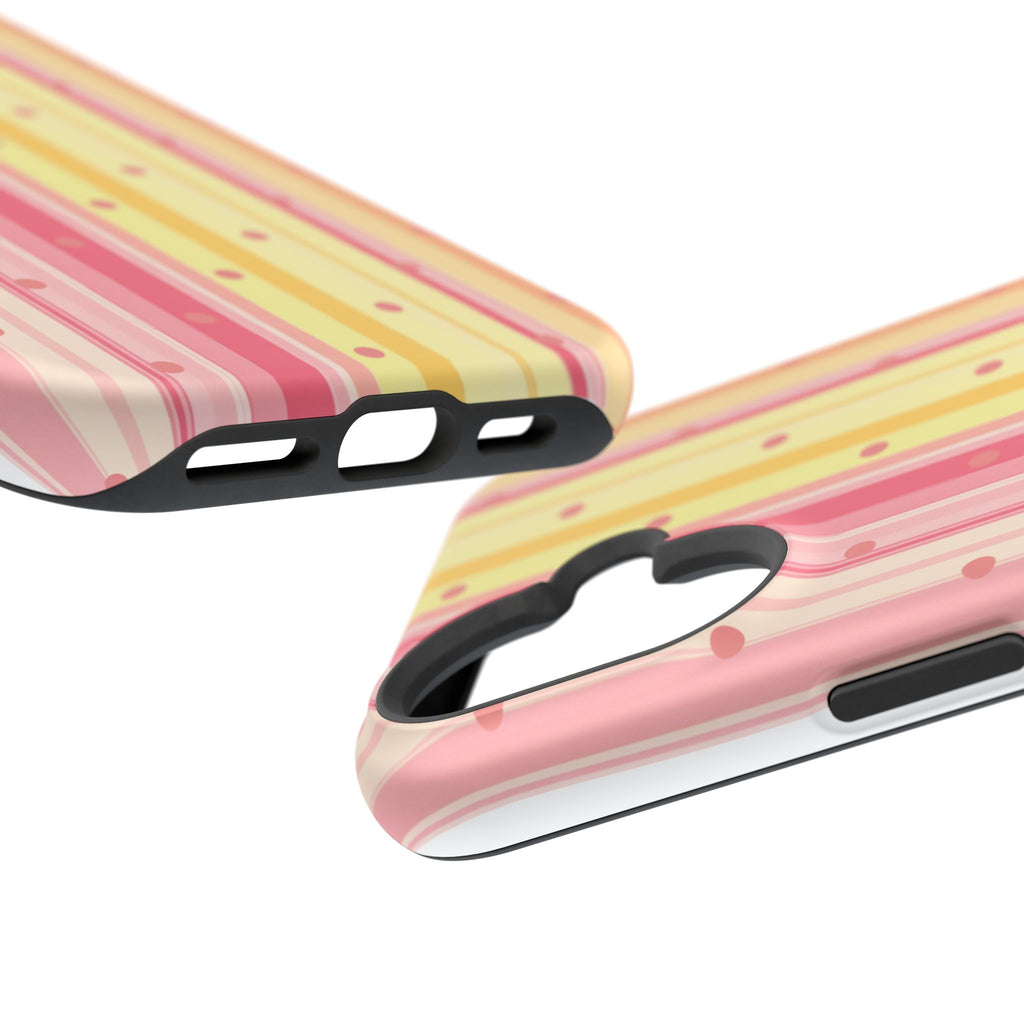 Colorful Pastel Stripe & Dot Magnetic Phone Case — Impact-Resistant