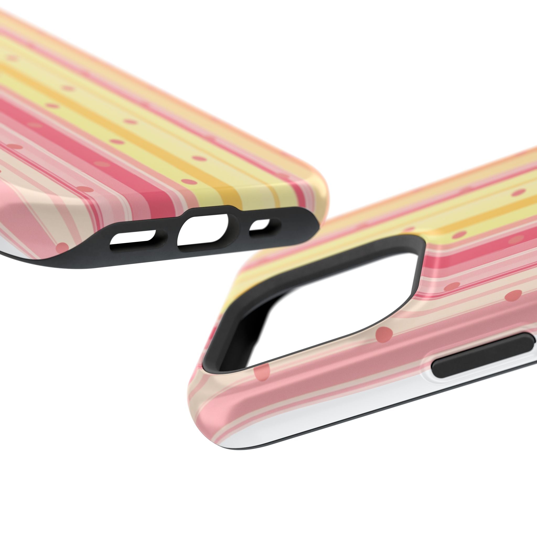 Colorful Pastel Stripe & Dot Magnetic Phone Case — Impact-Resistant