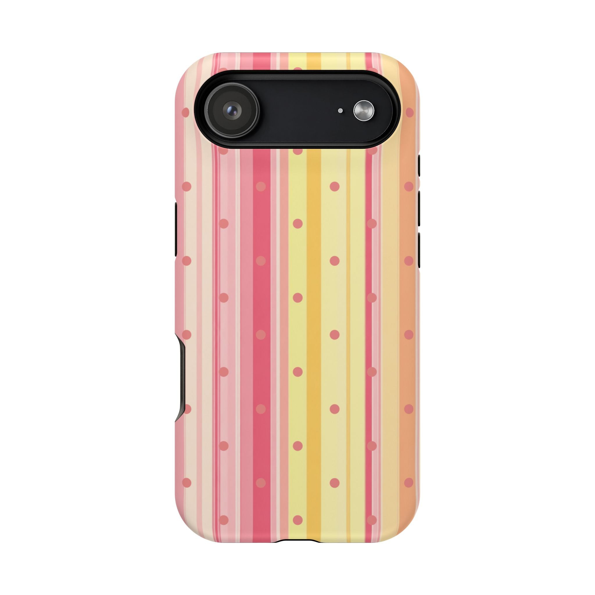 Colorful Pastel Stripe & Dot Magnetic Phone Case — Impact-Resistant