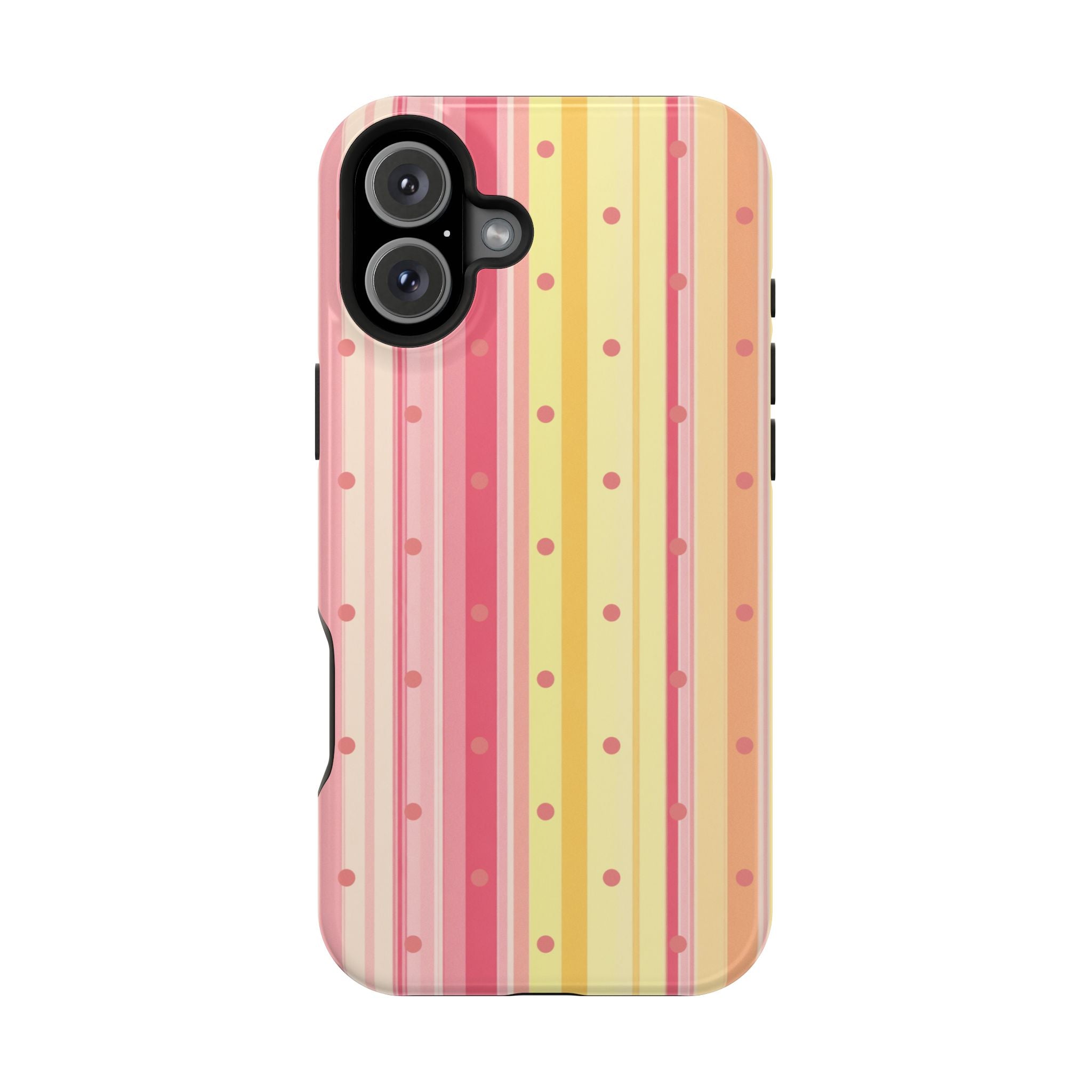 Colorful Pastel Stripe & Dot Magnetic Phone Case — Impact-Resistant