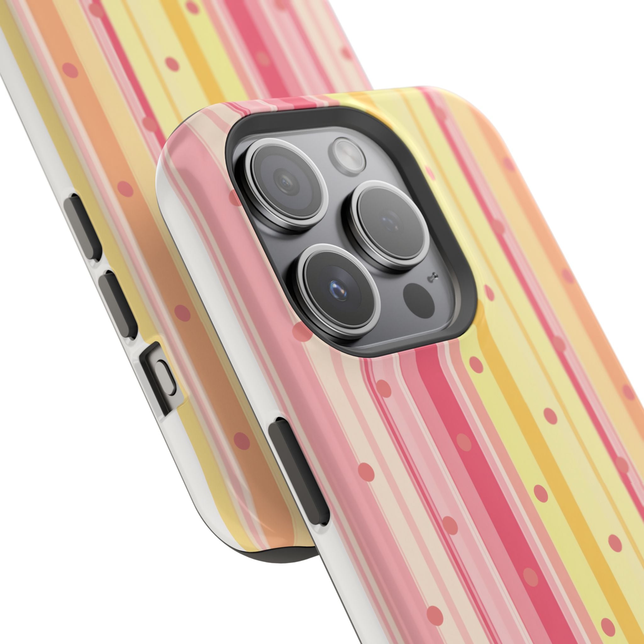 Colorful Pastel Stripe & Dot Magnetic Phone Case — Impact-Resistant