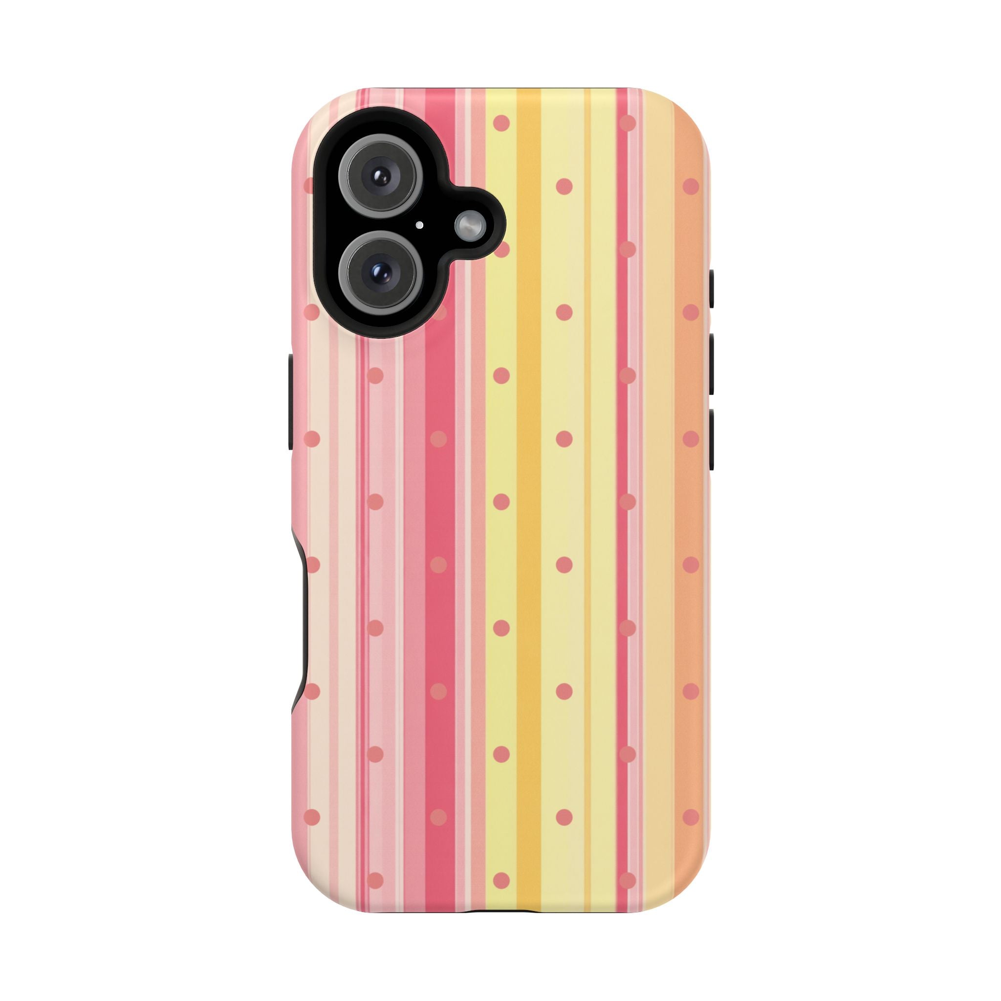 Colorful Pastel Stripe & Dot Magnetic Phone Case — Impact-Resistant