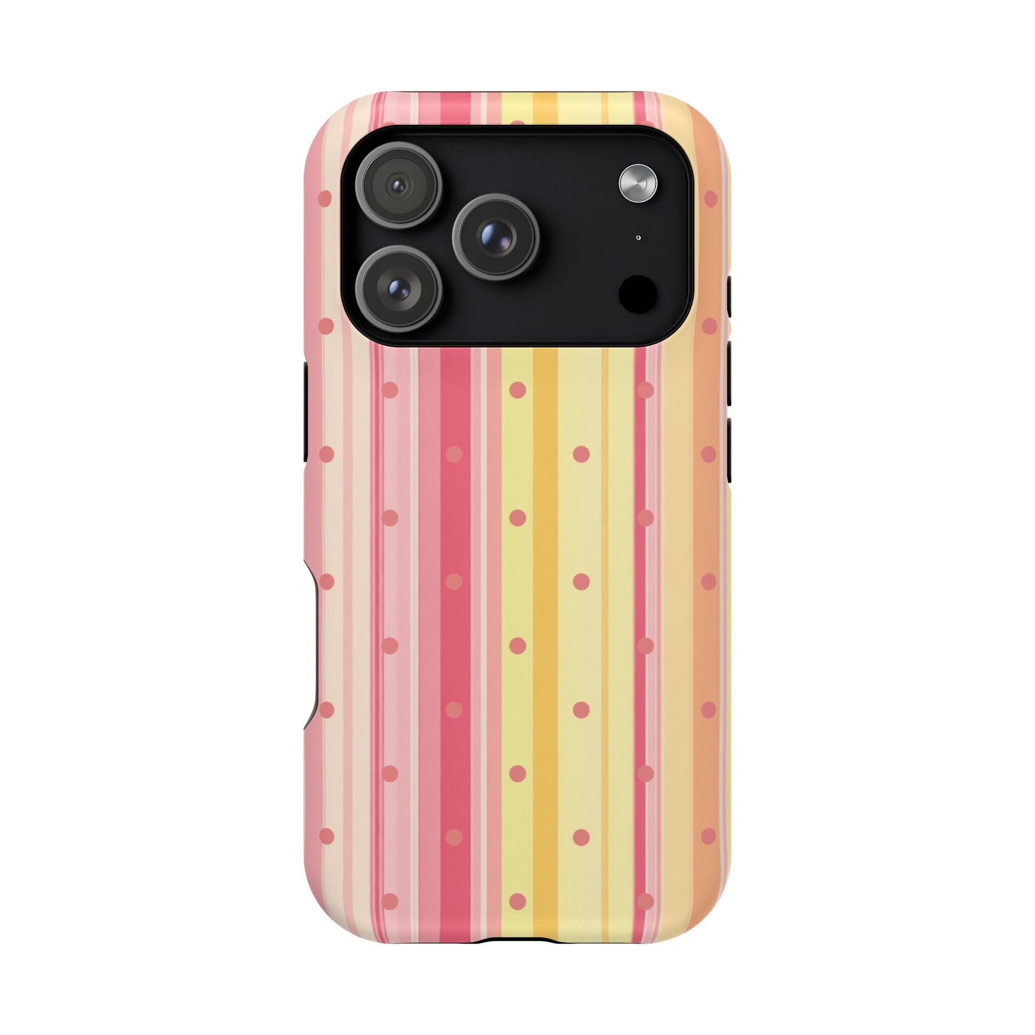 Colorful Pastel Stripe & Dot Magnetic Phone Case — Impact-Resistant