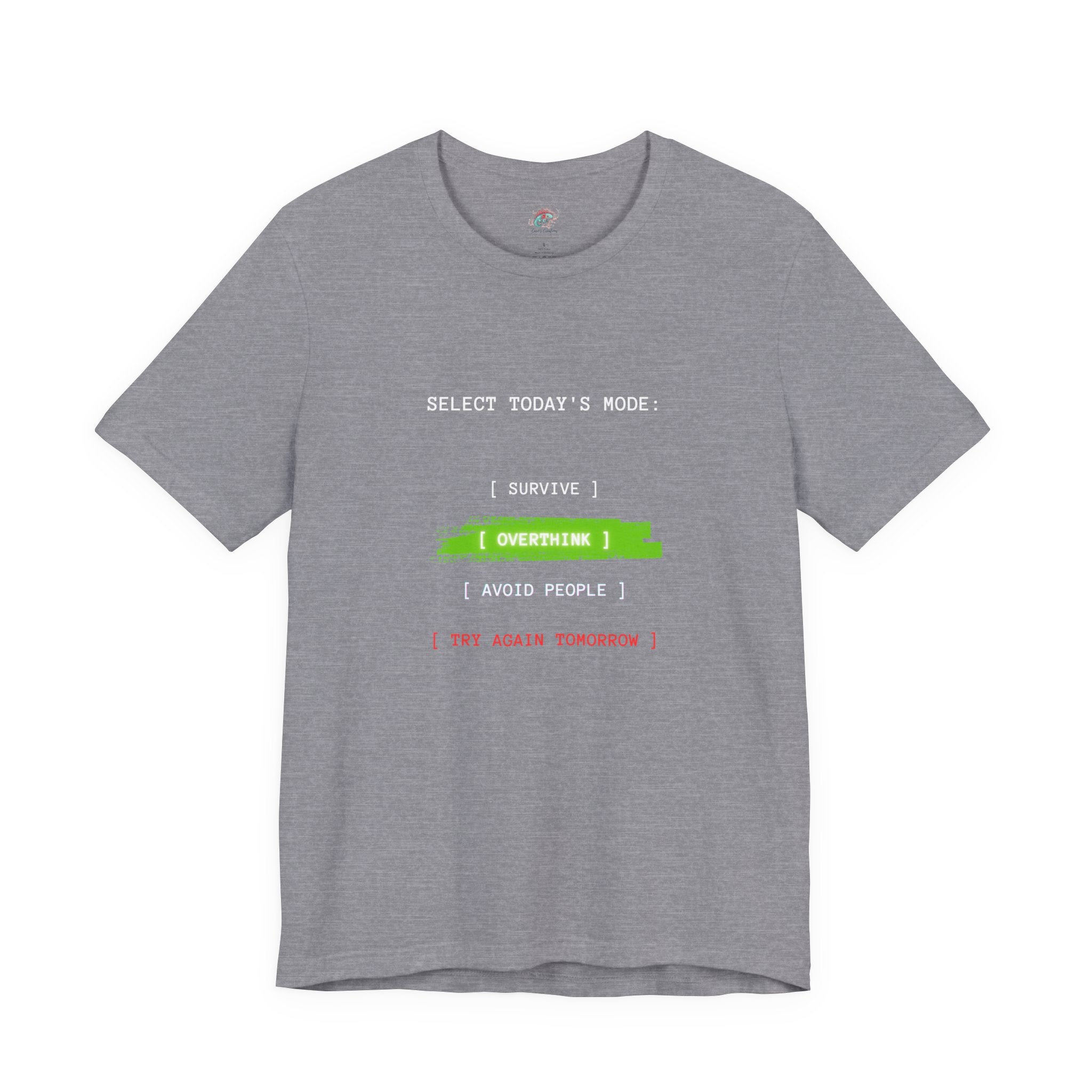 Overtime I Try Again Tomorrow tee | Minimal glitch text shirt