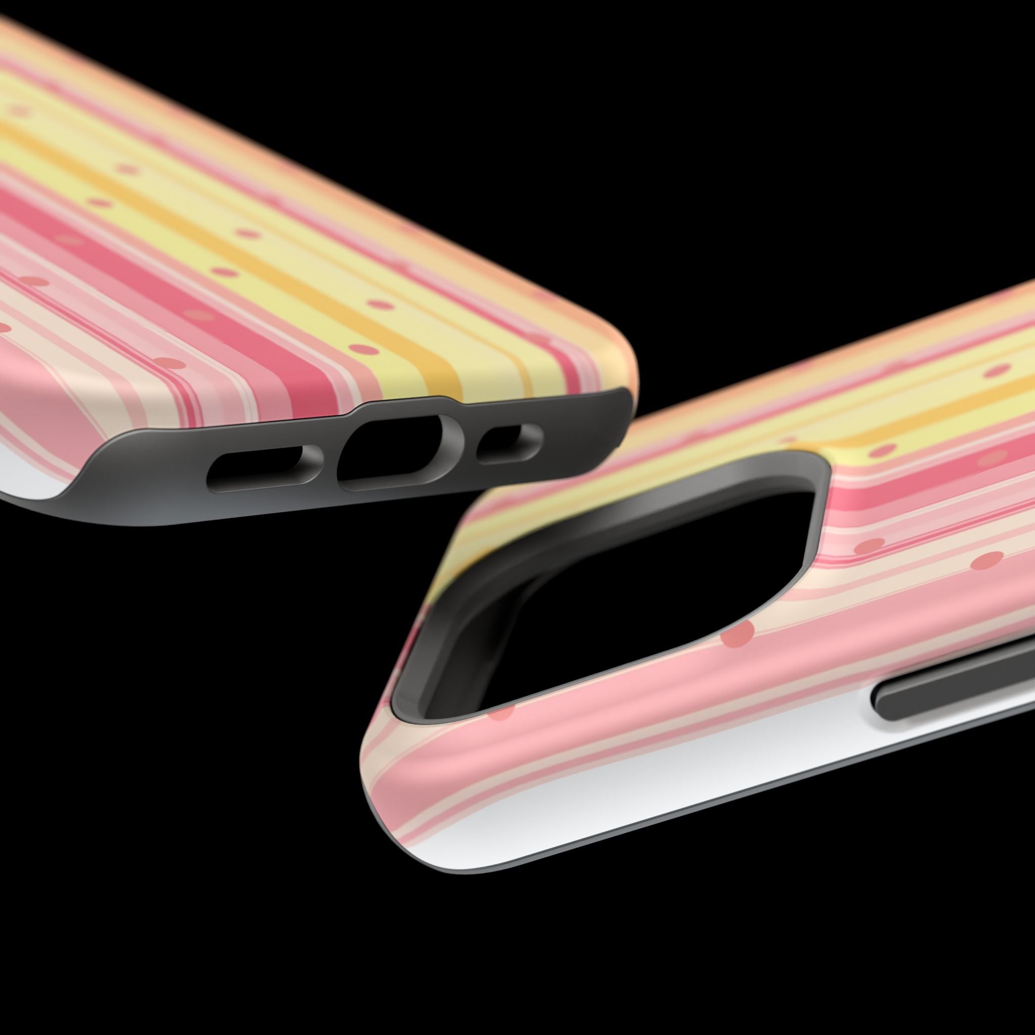 Colorful Pastel Stripe & Dot Magnetic Phone Case — Impact-Resistant