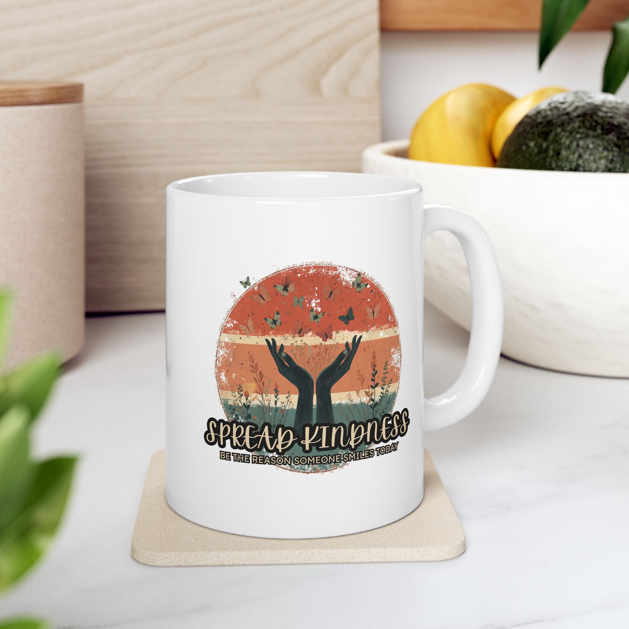 Awareness Ribbon Autumn Mug - Spreading Hope Ceramic Coffee Cup 11oz