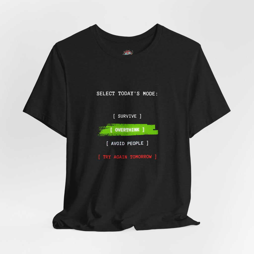 Overtime I Try Again Tomorrow tee | Minimal glitch text shirt
