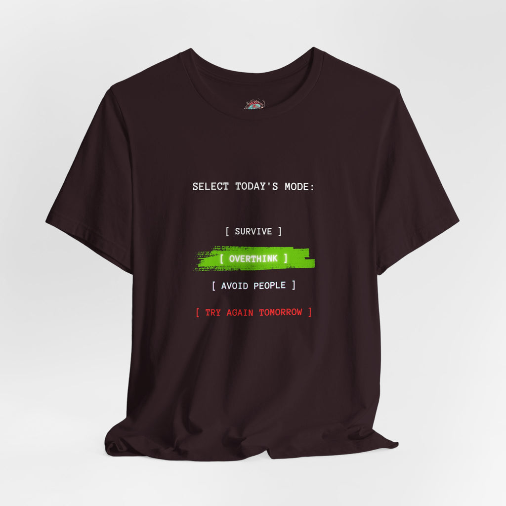 Overtime I Try Again Tomorrow tee | Minimal glitch text shirt