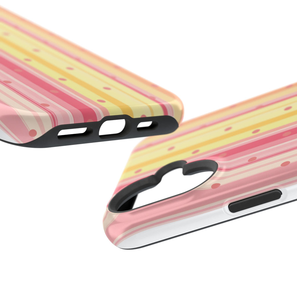 Colorful Pastel Stripe & Dot Magnetic Phone Case — Impact-Resistant