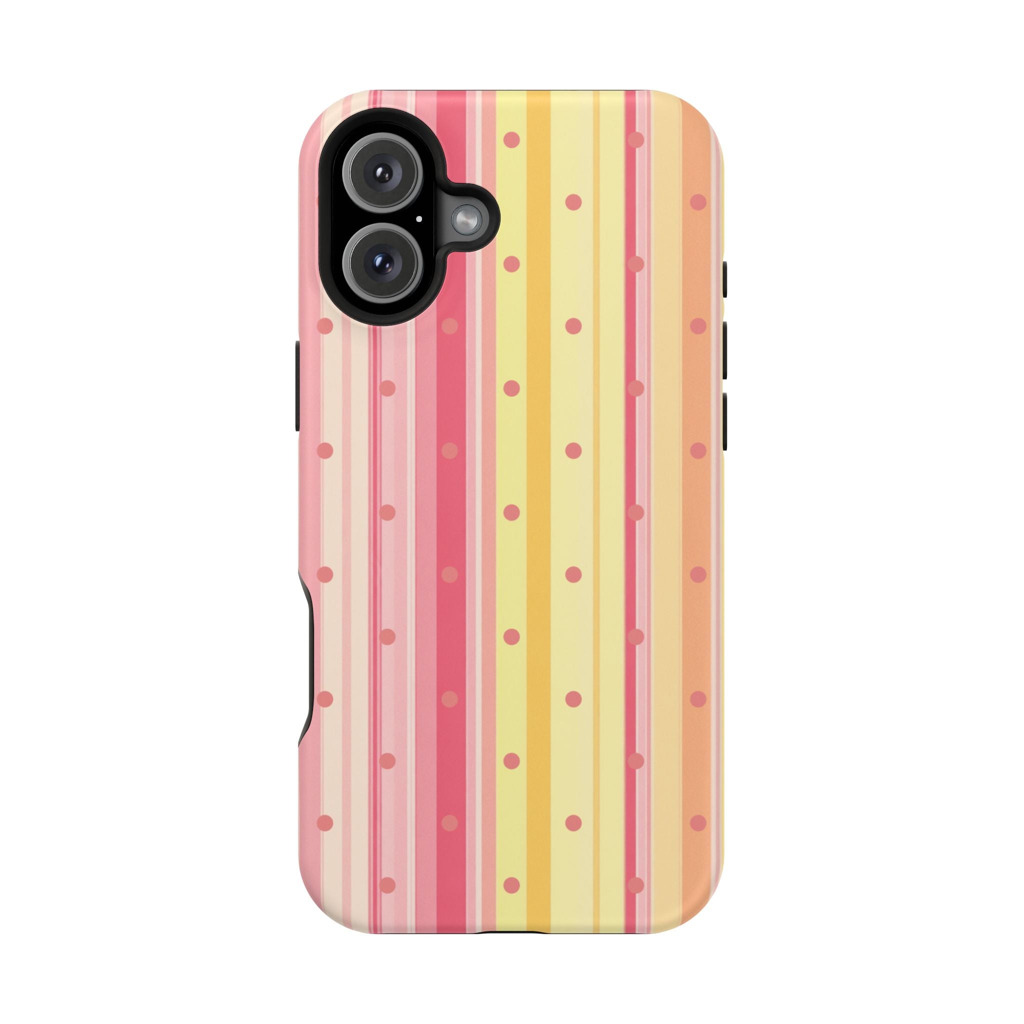 Colorful Pastel Stripe & Dot Magnetic Phone Case — Impact-Resistant