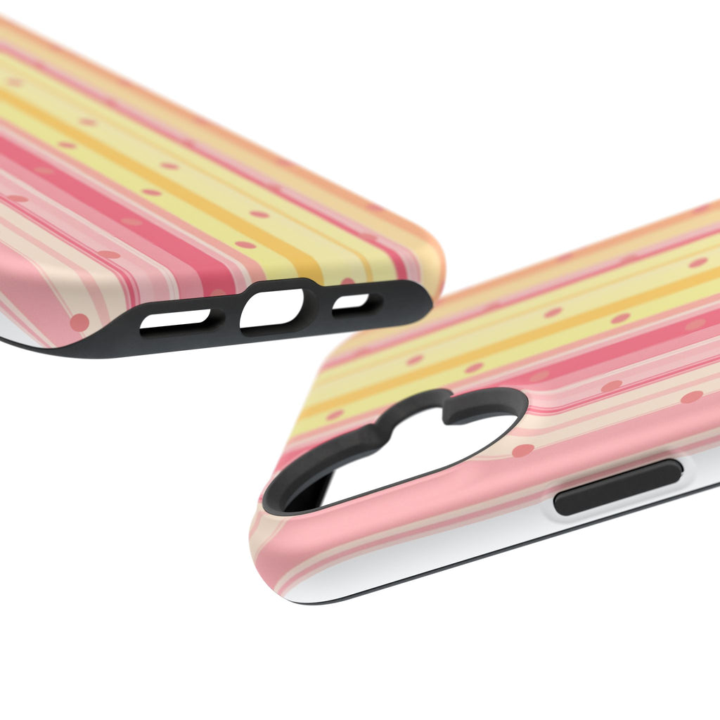Colorful Pastel Stripe & Dot Magnetic Phone Case — Impact-Resistant