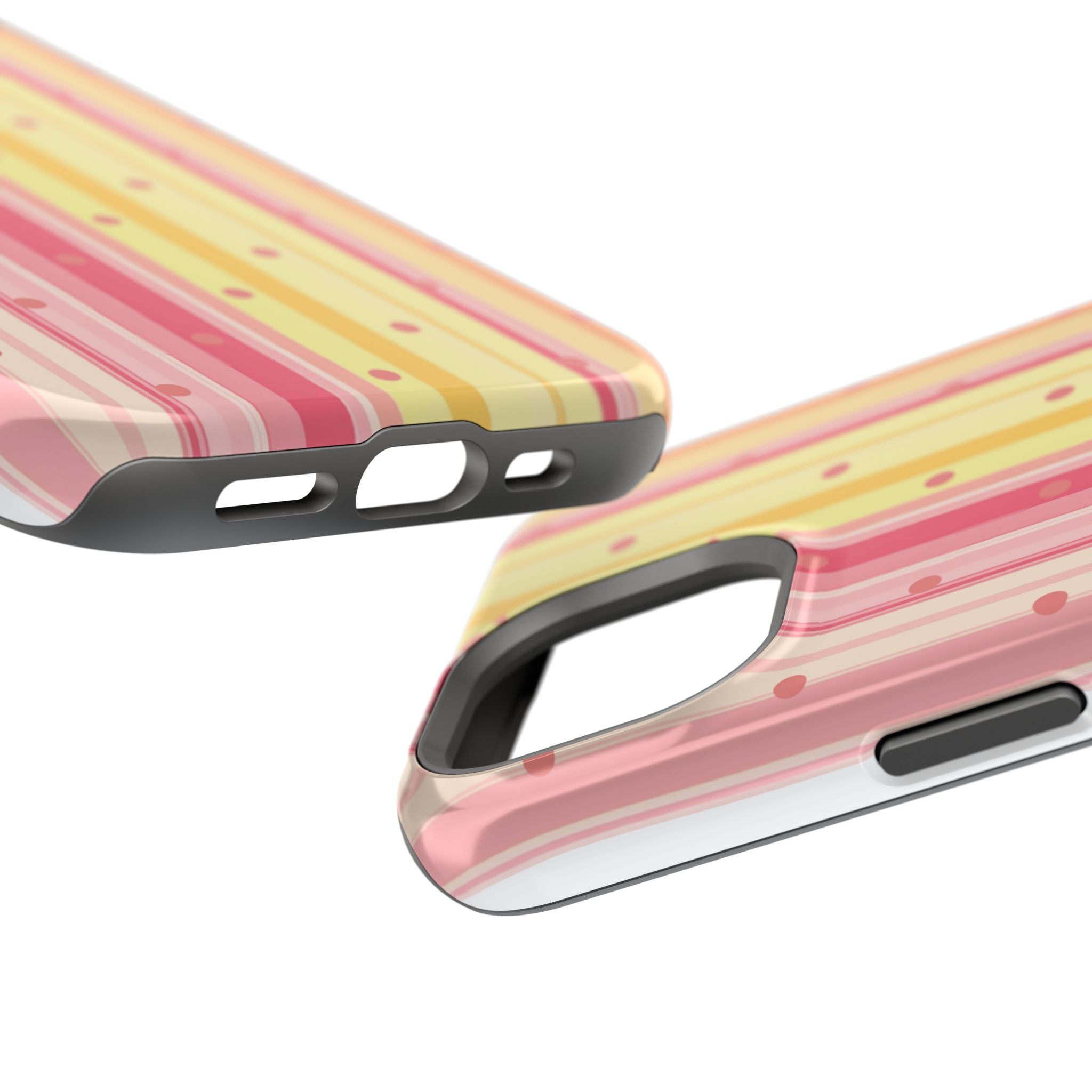 Colorful Pastel Stripe & Dot Magnetic Phone Case — Impact-Resistant
