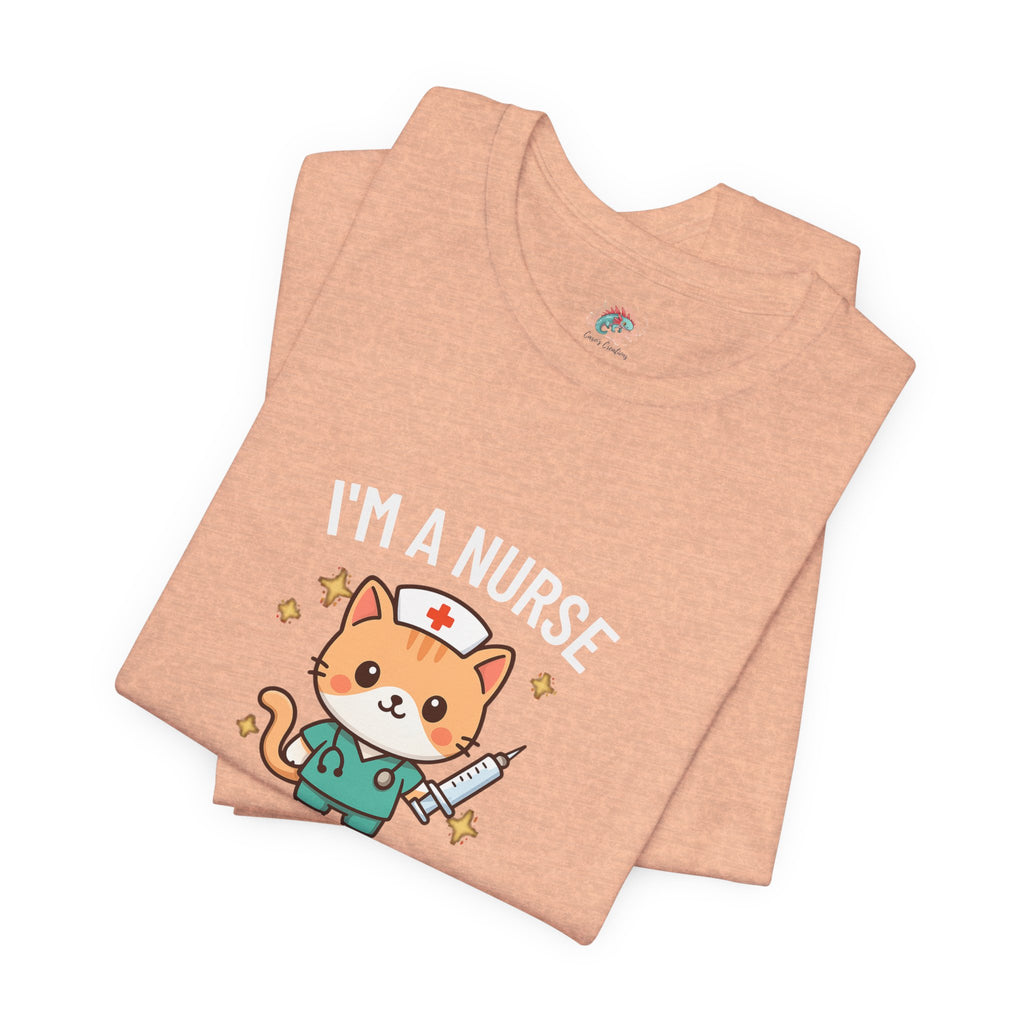 Nurse Cat T-Shirt — "I’m a Nurse, My Coffee Is Stronger Than Your Attitude" Cute Nurse Gift