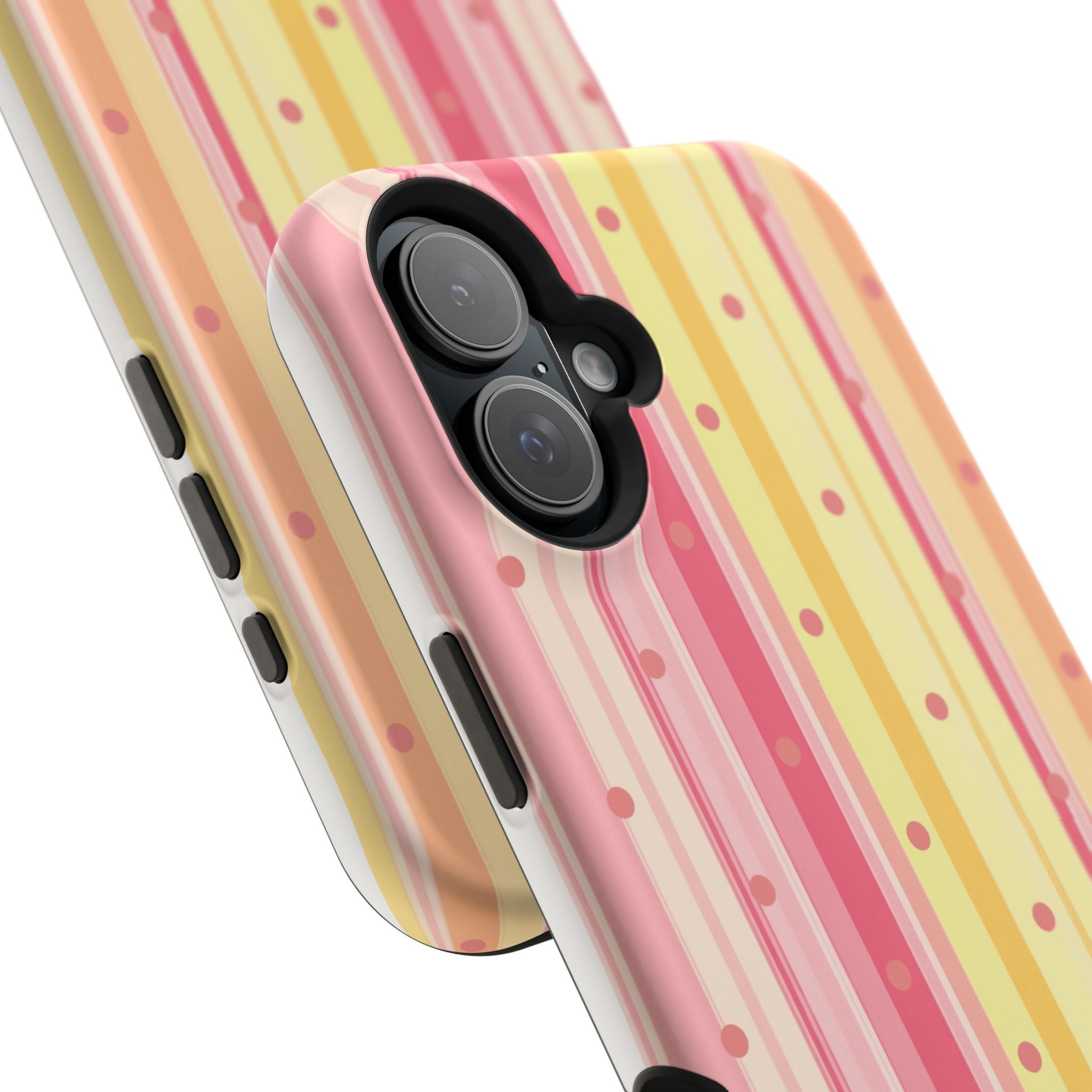 Colorful Pastel Stripe & Dot Magnetic Phone Case — Impact-Resistant
