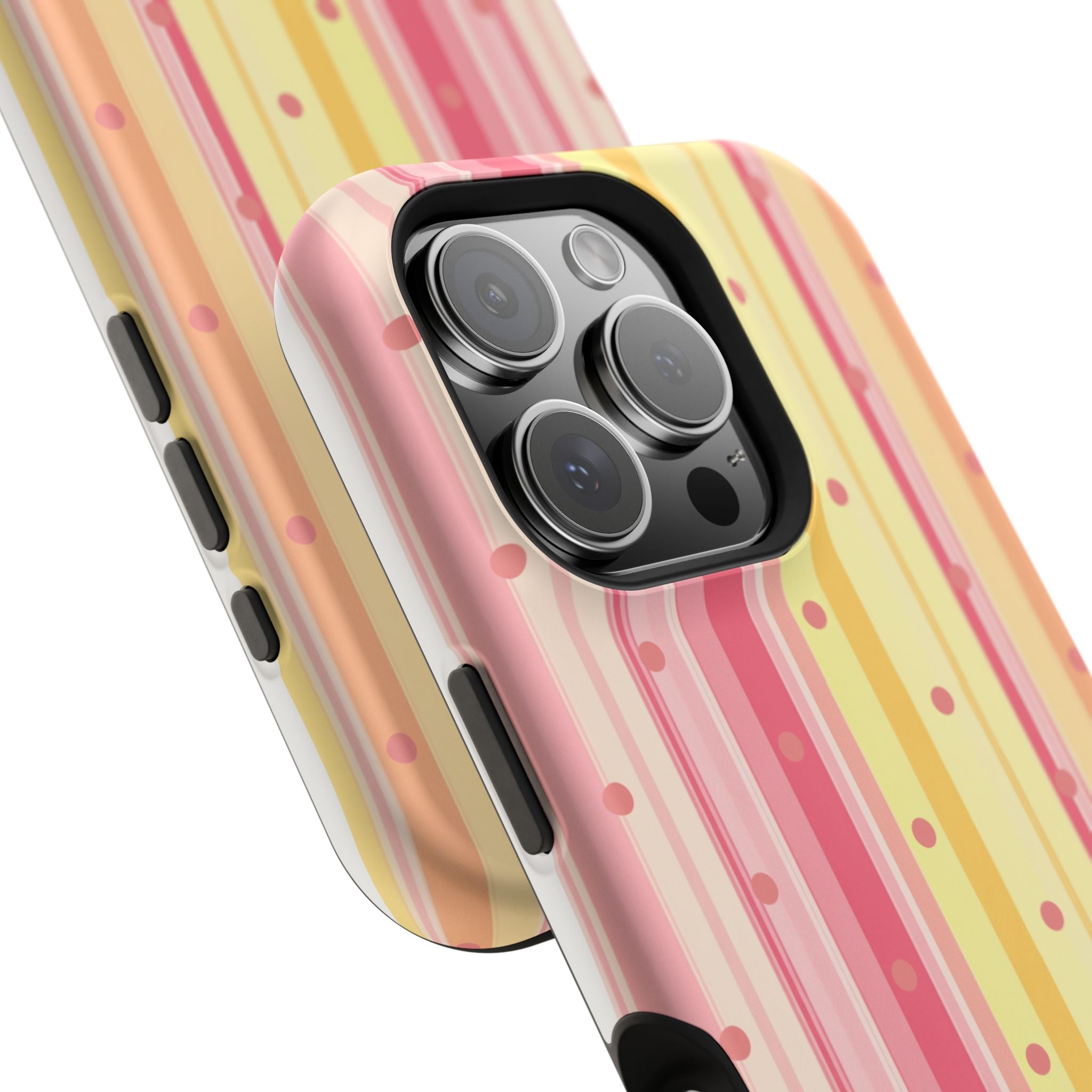 Colorful Pastel Stripe & Dot Magnetic Phone Case — Impact-Resistant