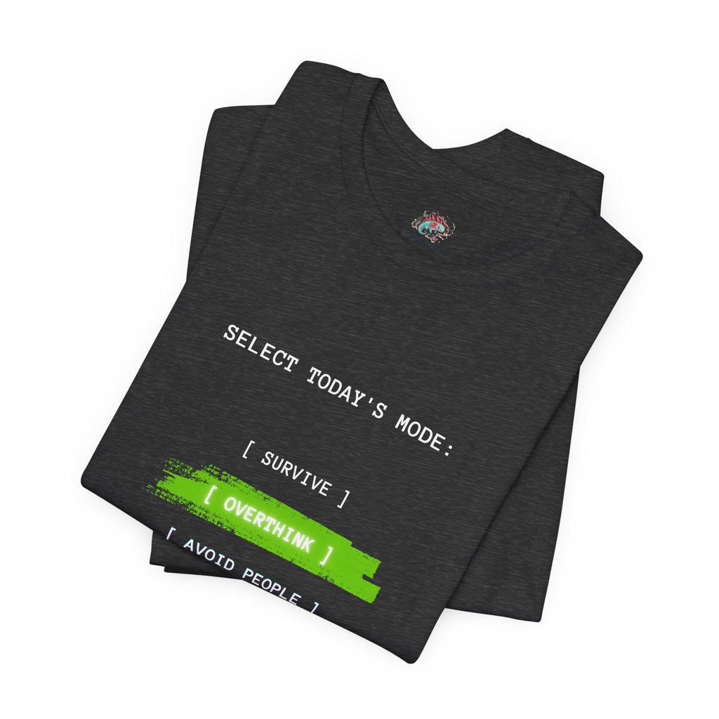 Overtime I Try Again Tomorrow tee | Minimal glitch text shirt