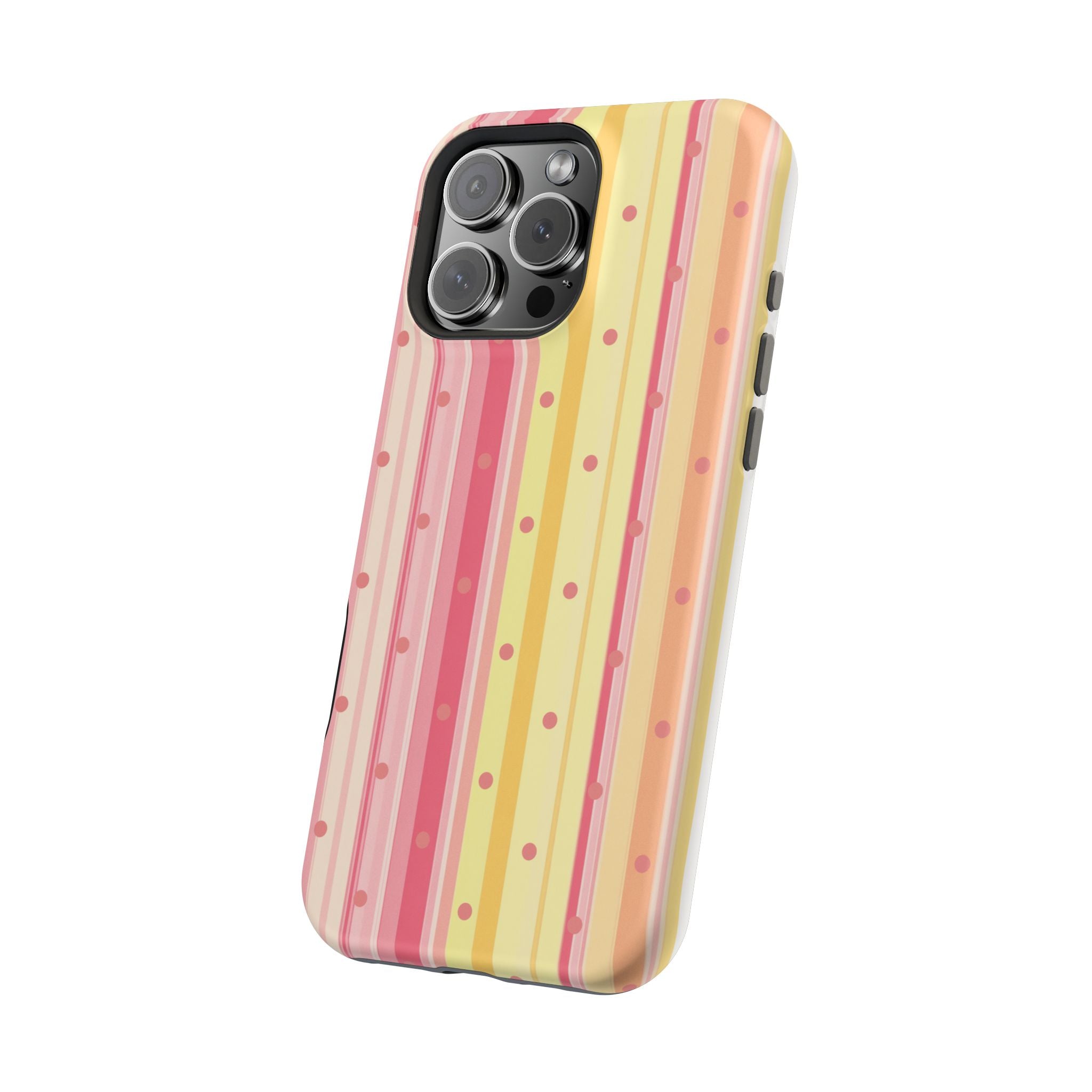 Colorful Pastel Stripe & Dot Magnetic Phone Case — Impact-Resistant
