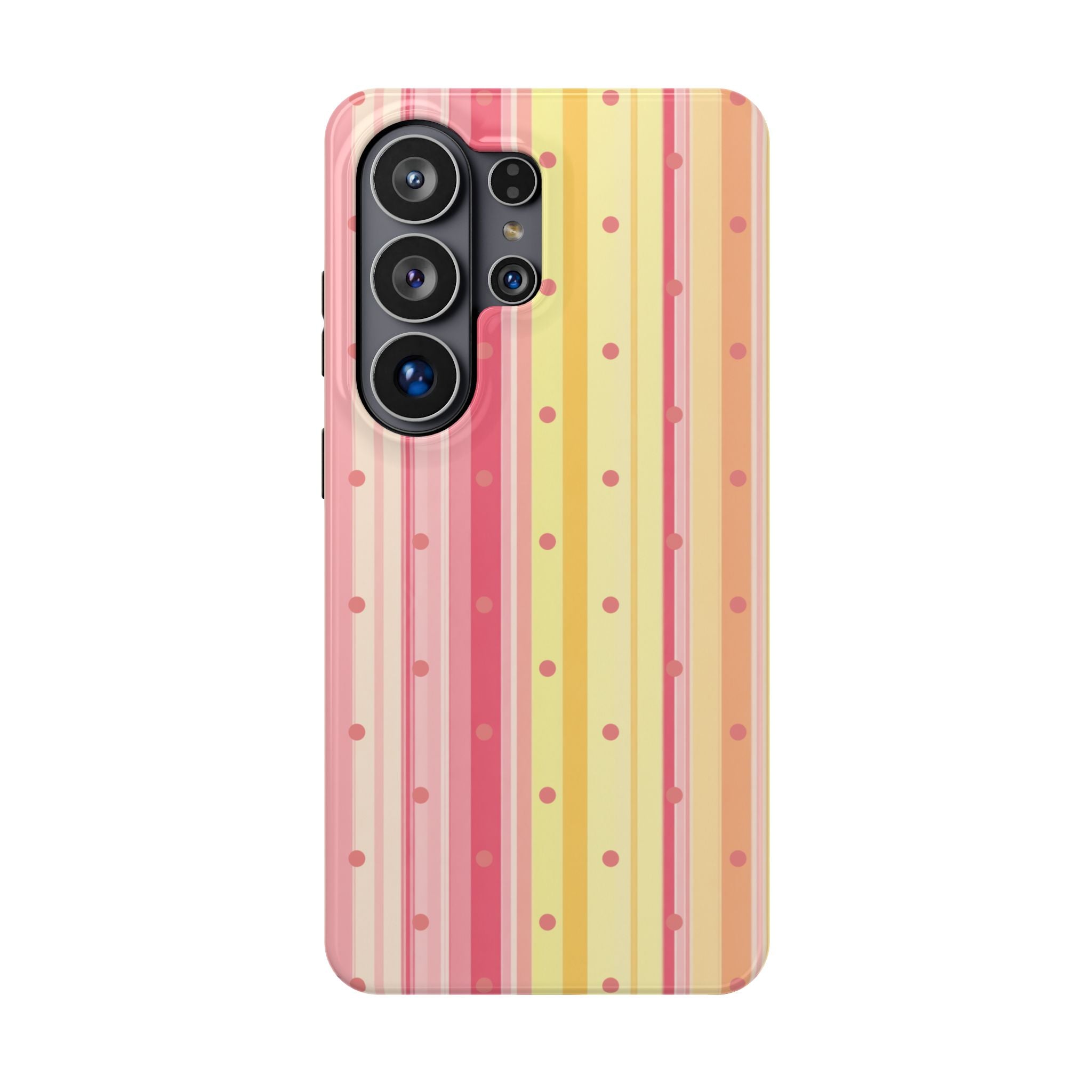 Colorful Pastel Stripe & Dot Magnetic Phone Case — Impact-Resistant